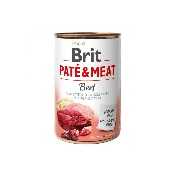 Вологий корм Brit Pate & Meat Beef для собак з яловичиною та індичкою консерва