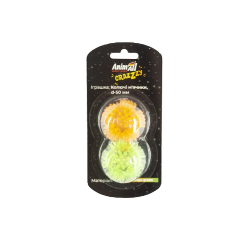 ACrazZzy Іграшка Колючі м'ячики помаранчеві-зелені для котів