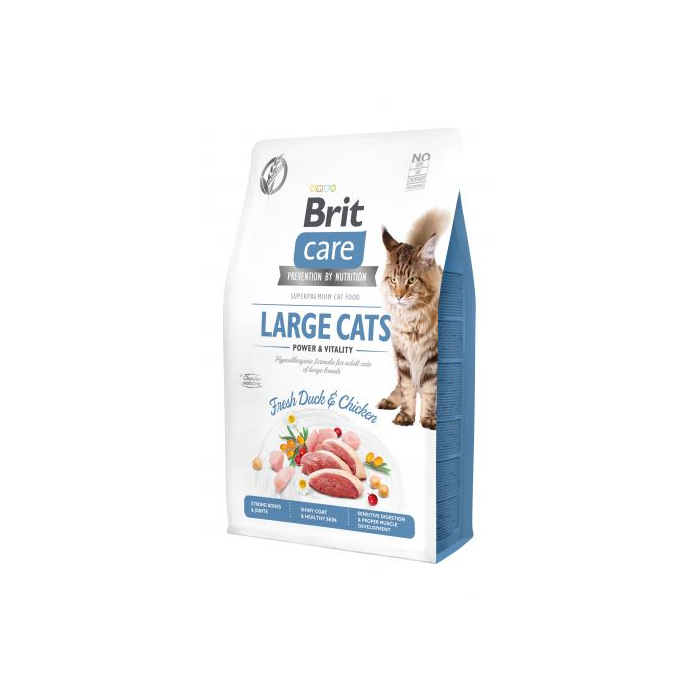 Brit Care CAT GF Large Power and Vitality для котів великих порід качка та курка, 0,4 кг