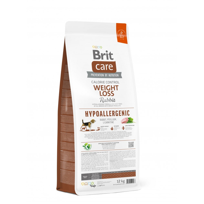 Brit Care DOG Hypoallergenic Weight Loss для собак із зайвою вагою, з кроликом,