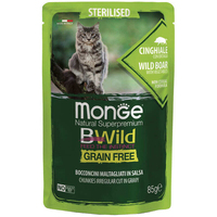 Monge CAT pouch Wet Bwild Grain Free Sterilised Wild Boar вологий корм для стерилізованих котів з дикого кабана