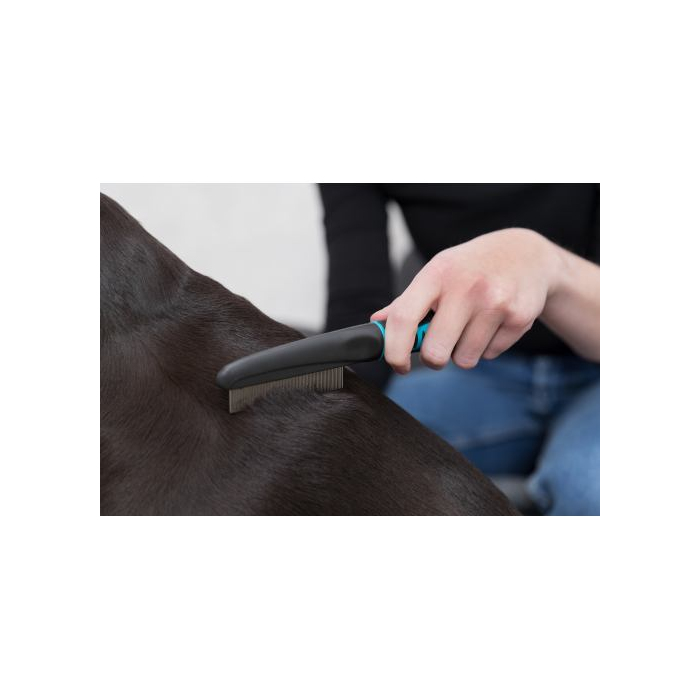 Гребінець Trixie для пошуку бліх та вошей металевий з пластиковою ручкою 21см