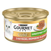 Gourmet Gold Террін консерва для котів шматочки в паштеті з качкою морквою та шпинатом