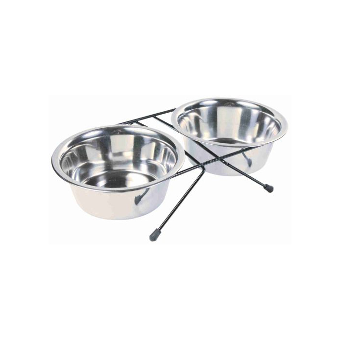 Миски Trixie для собак на підставці металеві 14см 2х750мл