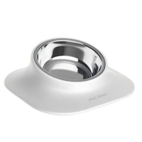 AnimAll миска на підставці біла для собак і котів метал-пластик 420мл