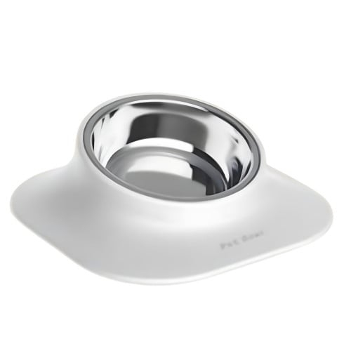 AnimAll миска на підставці біла для собак і котів метал-пластик 420мл