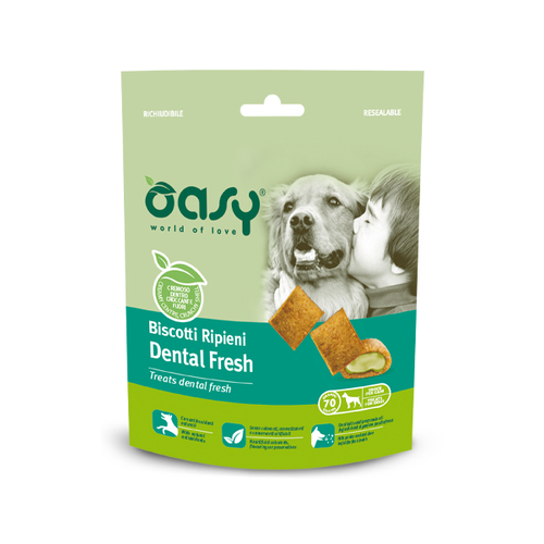 Oasy Snack Dog Biscotti Dental Fresh хрусткі подушечки для собак 70 г 343129