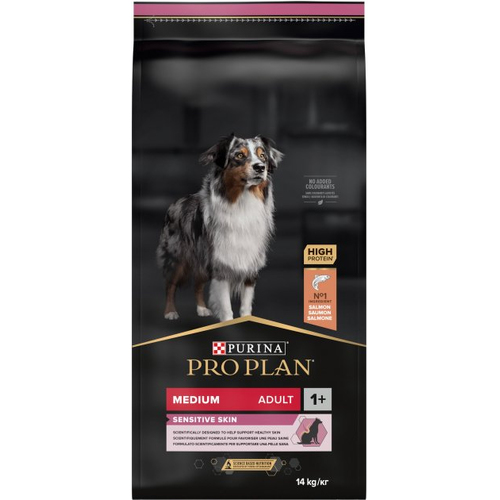 Pro Plan DOG Medium Adult 1+ Sensitive Skin Salmon для собак схильних до алергії з лососем