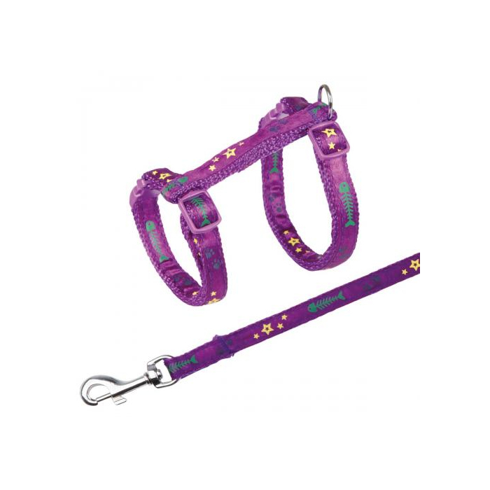 Шлейка з повідцем Trixie для кошенят з рибками нейлон 23–39см 10мм