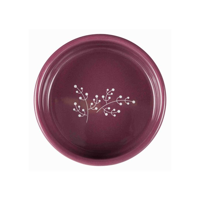 Миска Trixie для собак керамічна біла та фіолетова 12см 0,3л