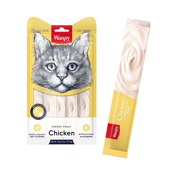 Wanpy Creamy Treat Chicken кремові ласощ ідля котів з куркою 1шт 14г