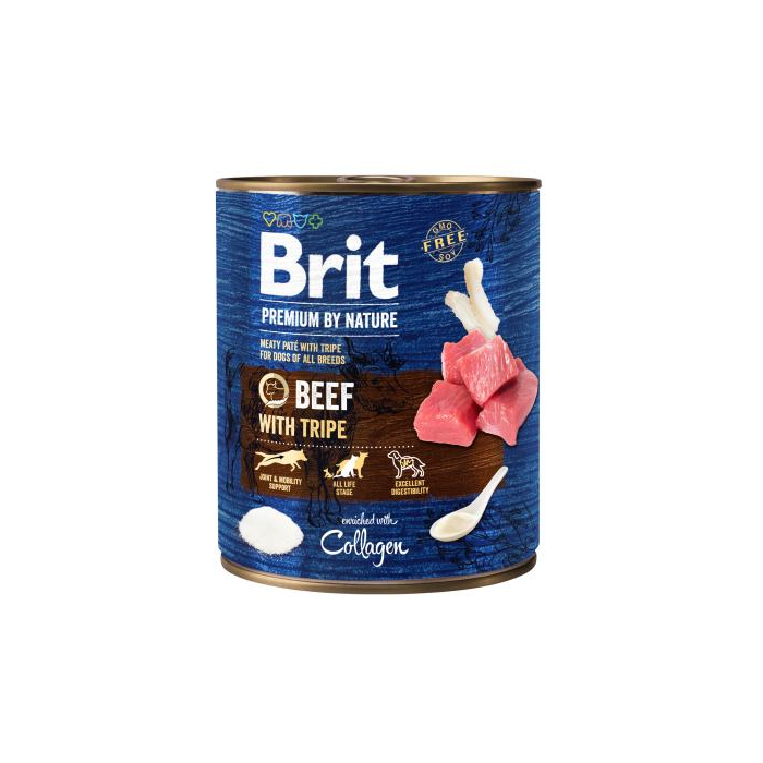 Brit Premium by Nature k 800 г яловичина з требухою 800 г