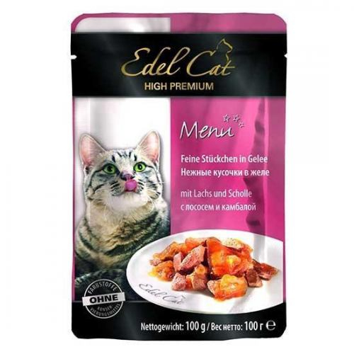 Вологий Корм Edel Cat pouch 100g лосось і камбала в желе