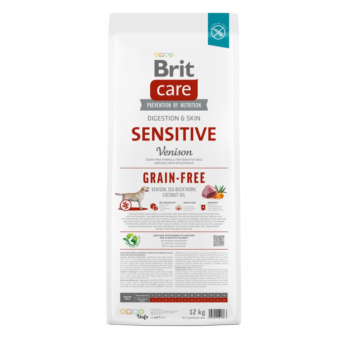 Brit Care Grain-free Sensitive Venision для собак з чутливим травленням з олениною 12кг