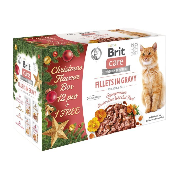 Brit Care Cat різдвяни набір для котів філе в соусі 12+1 XMASS_00934