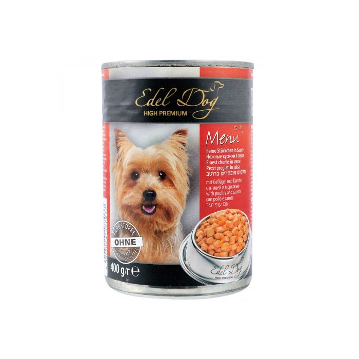 Edel Dog Can консерва для собак з птицею і морквою