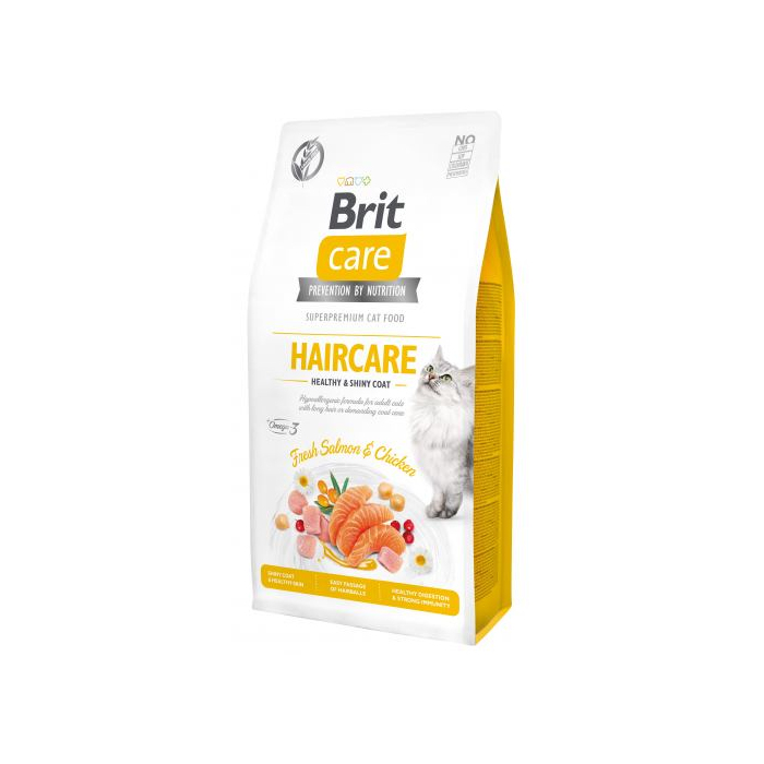 Сухий корм Brit Care Cat GF Haircare Healthy & Shiny Coat 7kg