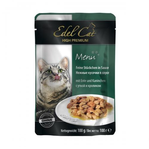 Вологий Корм Edel Cat pouch 100g качка та кролик у соусі