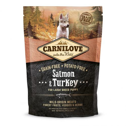 Carnilove DOG Salmon & Turkey Large Breed Puppy для цуценят та молодих собак великих порід лосось та індичка 1,5кг