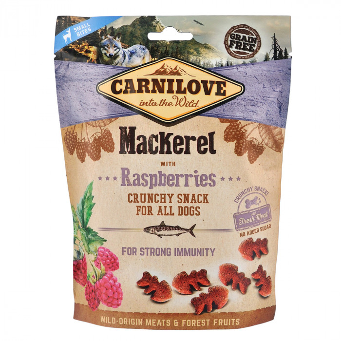 Лісаощі Carnilove Dog Crunchy Snack скумбрія, малина д/собак, 200g