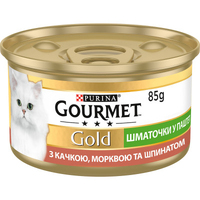 Gourmet Gold Террін консерва для котів шматочки в паштеті з качкою морквою та шпинатом