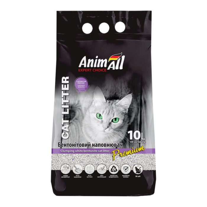 AnimAll наповнювач бентонітовий білий з ароматом лаванди 10л