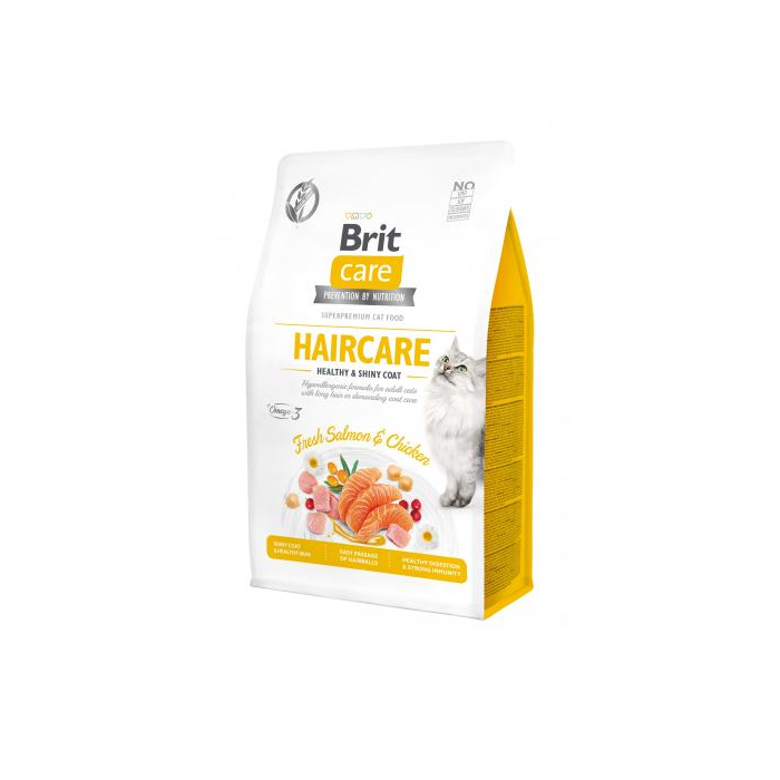Сухий корм Brit Care Cat GF Haircare Healthy & Shiny Coat 7kg