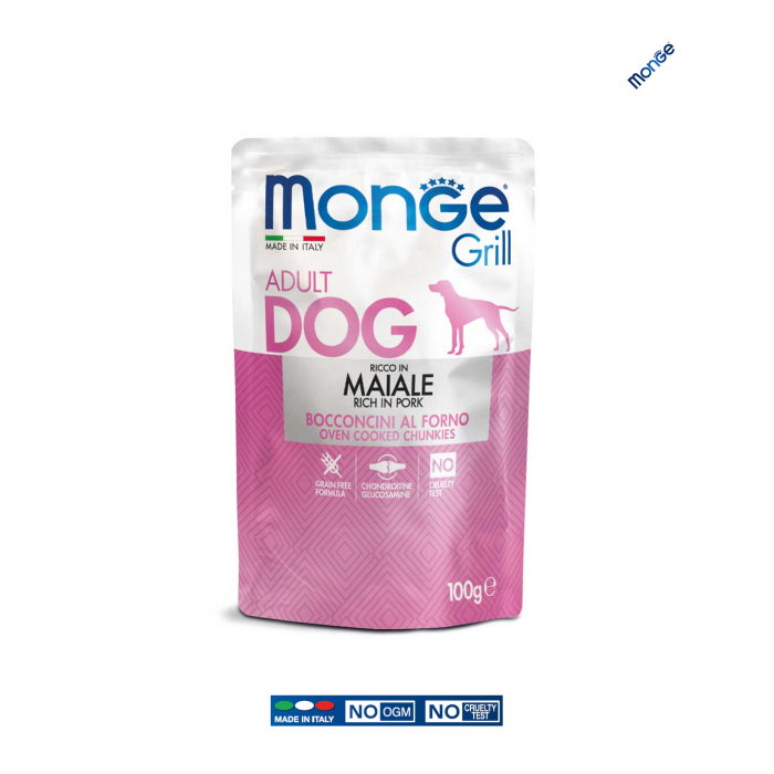 Monge Dog Wet Grill вологий корм для дорослих собак з свинини 100 гр