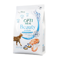 Optimeal CAT Beauty Podium Shiny Coat & Dental Care для котів, для догляду за шерстю та зубами, з морепродуктами
