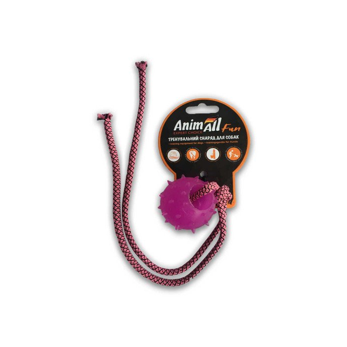 AnimAll Fun іграшка куля з канатом фіолетова