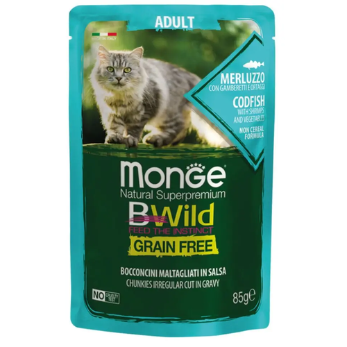 Monge Cat Wet Bwild Grain Free Codfish
