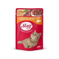 Мяу пауч вологий корм для котів з печінкою в ніжному соусі
