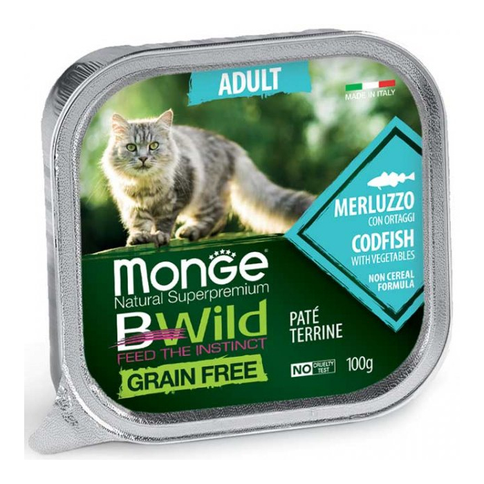 Monge BWild CAT Adult Cod Fish паштет для котів з тріски
