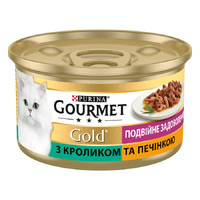 Gourmet Gold консерва для котів подвійне задоволення з кроликом та печінкою
