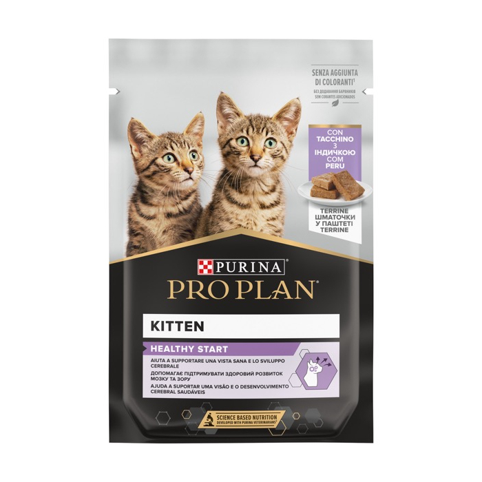 ProPlan CAT Pouch Kitten Healthy Start Turkey вологий кормдля кошенят і юніорів зі шматочками індички в паштеті