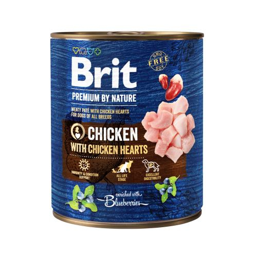 Вологий Корм Brit Premium by Nature  курка з курячим серцем