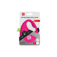 Повідець-рулетка для собак WAUDOG R-leash з контейнером для пакетів, світловідбивна стрічка, S, до 12 кг, 3 м, рожевий 26277 Collar