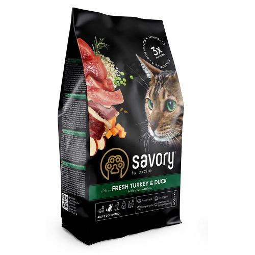 Сухий Корм Savory Adult Cat Gourmand Fresh Turkey and Duck