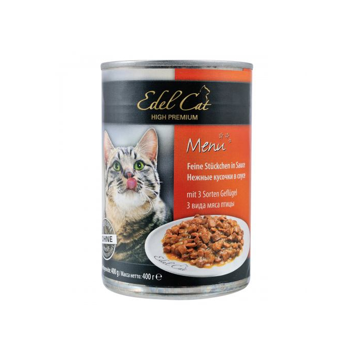 Edel Cat Can консерва для котів три види птиці