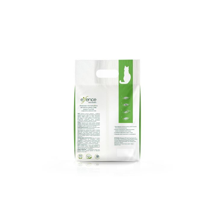 Наповнювач для котячого туалету Essence з тофу, з ароматом зеленого чаю, 6 л