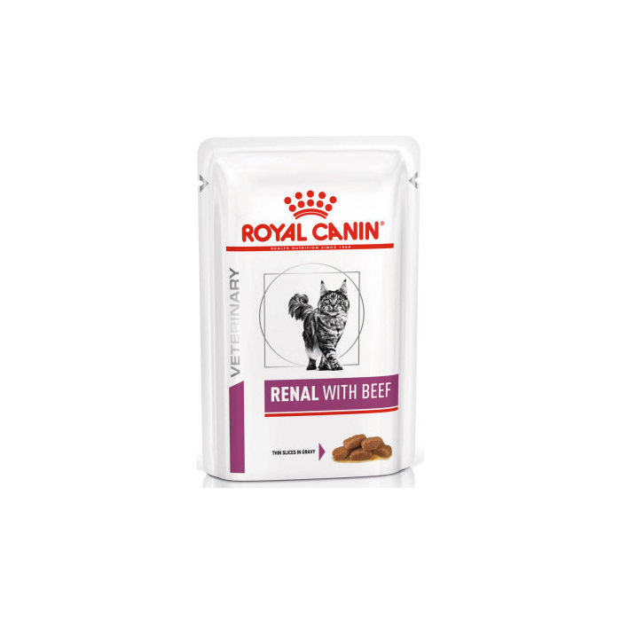 Royal Canin Renal Feline Beef Pouches вологий корм з яловичиною для котів при хворобах нирок, пауч 85г 40310019 Royal Canin