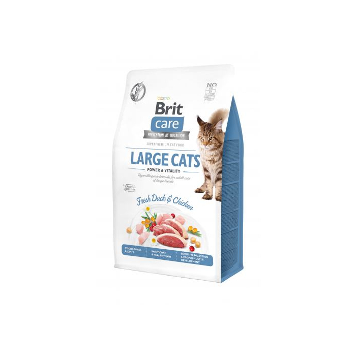Brit Care CAT GF Large Power and Vitality для котів великих порід качка та курка, 0,4 кг