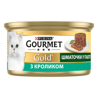 Gourmet Gold Террін консерва для котів з кроликом шматочки у паштеті