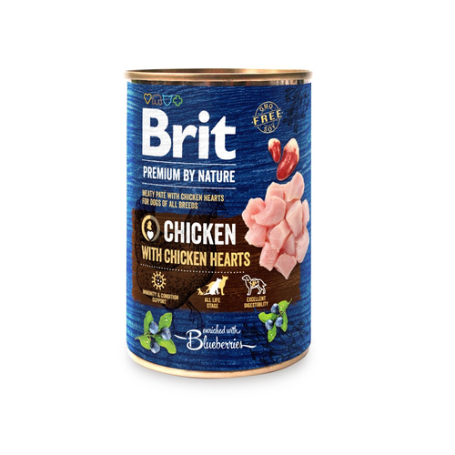 Brit Premium DOG Can by Nature Chicken with Hearts для собак курка з курячим серцем