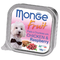 Monge DOG FRUIT Chicken Raspberry пашет для собак з куркою та малиною
