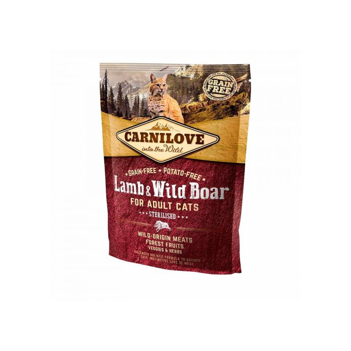 Carnilove CAT Sterilised Lamb & Wild Boar для стерилізованих котів  ягням та кабаном
