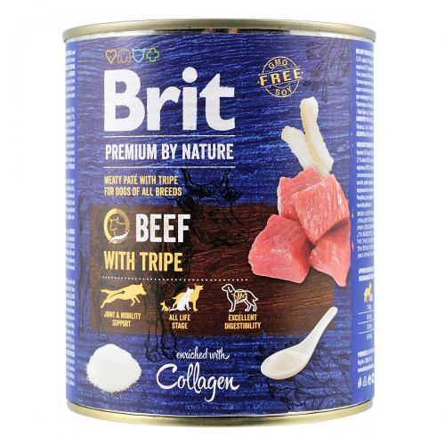 Brit Premium DOG by Nature вологий корм для собак яловичина з тельбухами