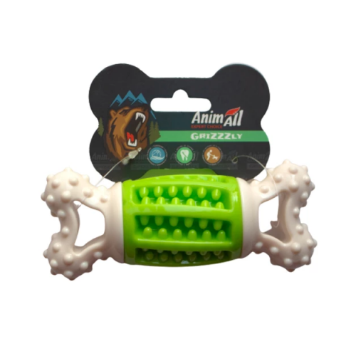 AnimAll GrizZzly Іграшка кісточка-зубочистка, Green-white
