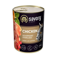 Savory CAT Can Adult Sterilized Chicken вологий корм для стерелізованних котів з куркою 400г