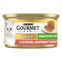 Gourmet Gold Террін консерва для котів шматочки в паштеті з качкою морквою та шпинатом